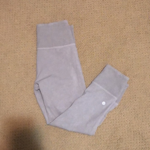 Lululemon HR Womens Wunder Under Cropped Ribbed Washed French Clay Size 6 - Picture 4 of 5